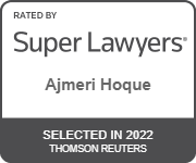 rated by Super Lawyers Ajmeri Hoque selected in 2022 Thomson Reuters